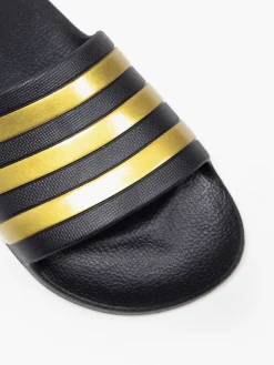 Adidas Black & Gold Slides