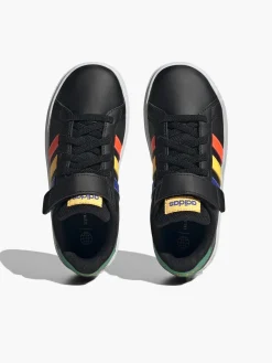 Adidas Black/ Multi-coloured Grand Court 2.0 EL K Junior Velcro Trainer