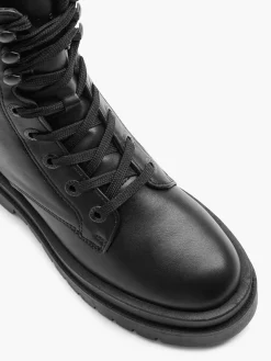 Ankle Biker Boot with Panel Details