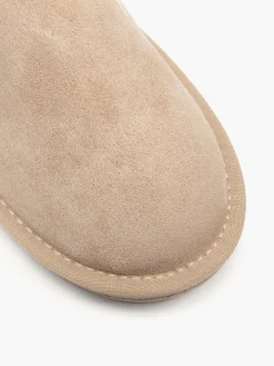 Apricot Whipstitch Edge Faux Fur Lined Mini Boot