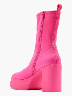 Barbie Collection Pink Stretch Platform Heeled Boot