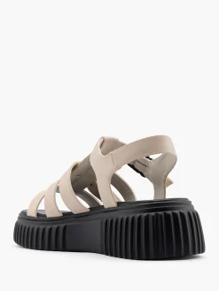 Beige and Black Chunky Sandal