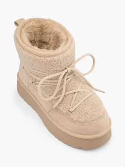 Beige Bourg Faux Fur Lined Platform Boot