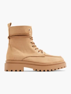 Beige Chunky Lace Up Boot