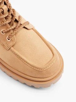 Beige Chunky Lace Up Boot