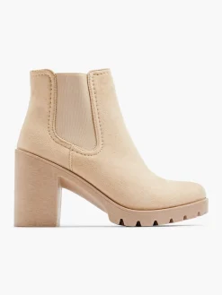 Beige Heeled Chelsea Boot