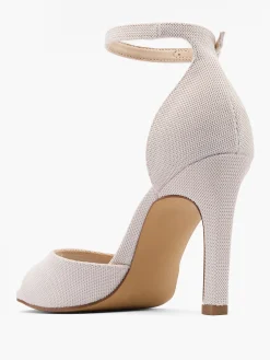 Beige High Heel with Ankle Strap
