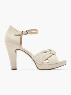 Beige Platform Knotted High Heel