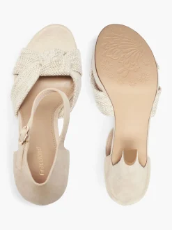 Beige Platform Knotted High Heel