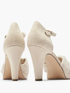 Beige Platform Knotted High Heel