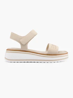 Beige Platform Sandal with Contrasting Sole