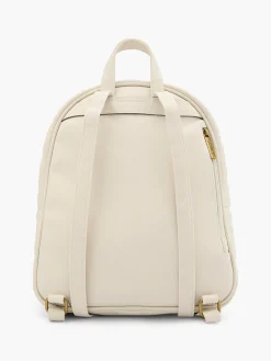 Beige Quilted Backpack with Catwalk Logo Detail