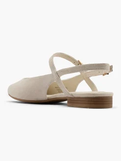 Beige Slingback Double Strapped Ballerina