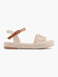 Beige Woven Detailed Platform Espadrille