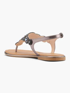 Black and Pewter Jewelled Sandal