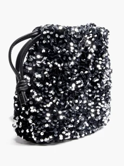 Black and Silver Sequin Party Bag