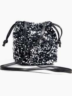 Black and Silver Sequin Party Bag