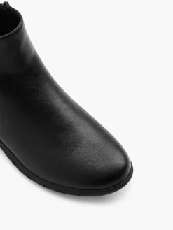 Black Ankle Boot with Zipper Detail