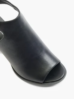 Black Ankle Strap Peep Toe Heel