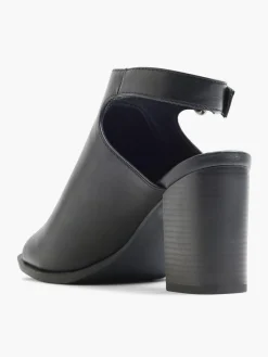 Black Ankle Strap Peep Toe Heel