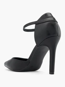 Black Ankle Strapped Heel With Buckle