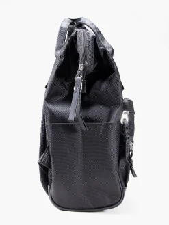 Black Backpack with Zipper Details