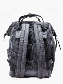 Black Backpack with Zipper Details