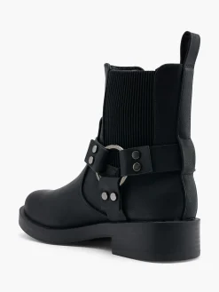 Black Biker Chelsea Boot