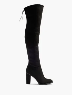 Black Block Heeled Long Leg Boot