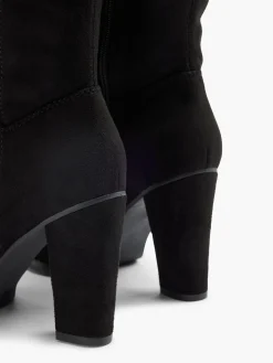 Black Block Heeled Long Leg Boot