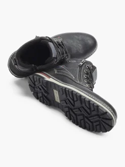 Black Casual Lace-up Boot