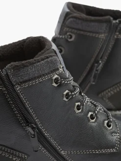 Black Casual Lace-up Boot