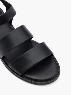 Black Chunky Strapped Sandal with Ankle Strap
