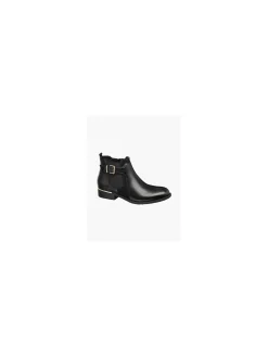 Black Croc Print Chelsea Boots