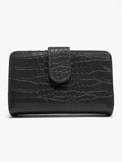 Black Croc Print Purse