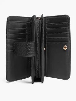 Black Croc Print Purse