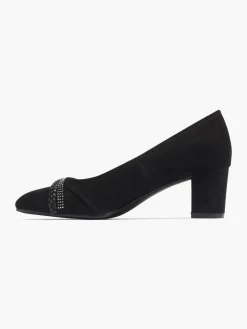 Black Detailed Heeled Ballerina