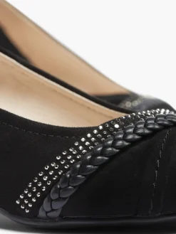 Black Detailed Heeled Ballerina