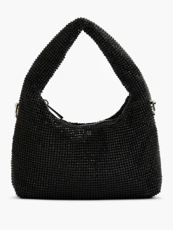 Black Diamante Handbag with Adjustable Shoulder Strap