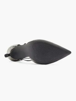 Black Diamante Stiletto Heel with Ankle Straps