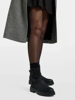 Black Double Buckle Ankle Boot