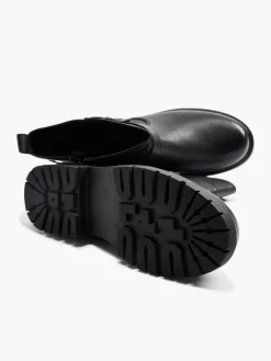 Black Double Buckle Fur Lined Boot