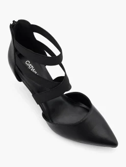 Black Elasticated Strapped Heel