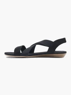 Black Elasticated Strappy Sandals