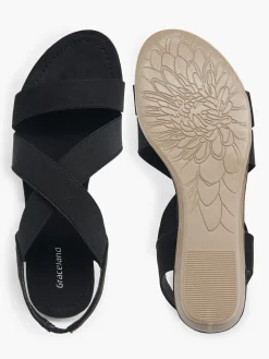 Black Elasticated Strappy Sandals