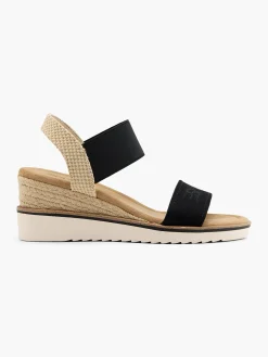 Black Espadrille Detail Wedge Sandals