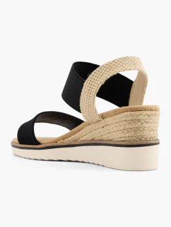 Black Espadrille Detail Wedge Sandals