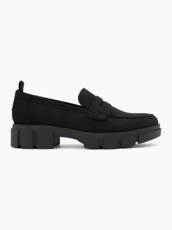 Black Faux Suede Chunky Loafer