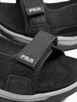 Black Fila Triple Strap Sandal