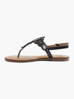 Black Gem Detail Sandals